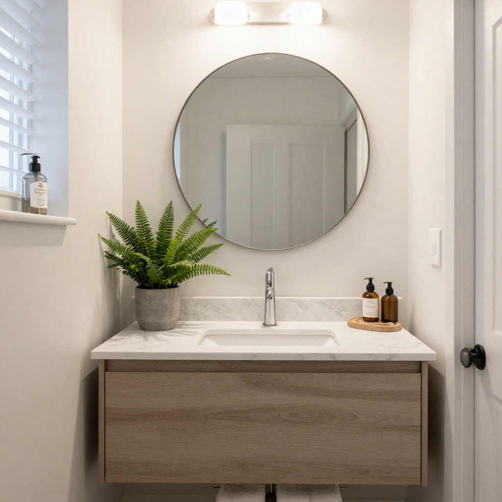 Rustic Beige Straight Modern Bathroom design Island
