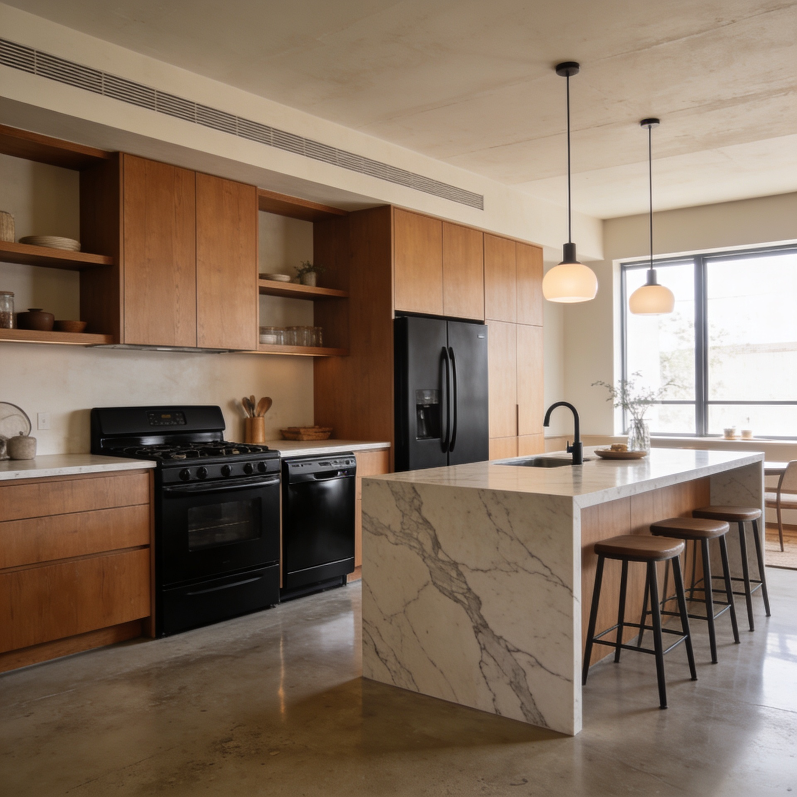 Sleek White Straight Modular Kitchen