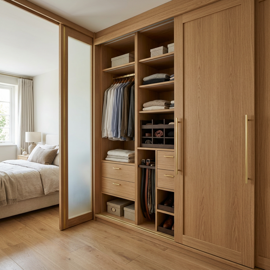 Charcoal L-Shaped Wardrob Design